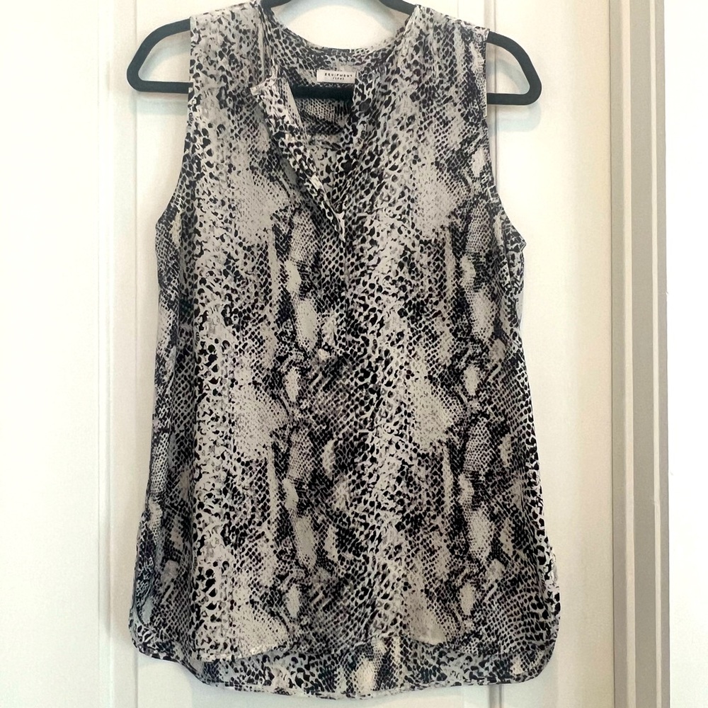 Equipment 100% silk tank top in snake skin print